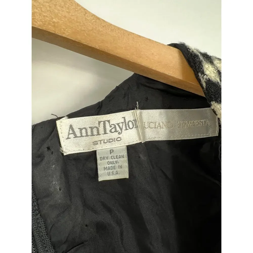 Vintage Ann Taylor Studio Luciano Tempesta Wool Blend Sheath Dress Size P